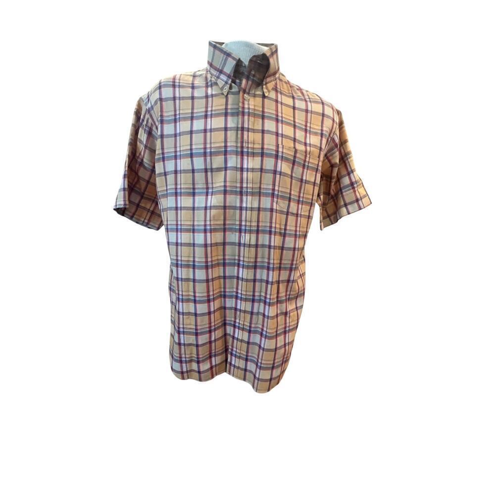 TILLMANS GEORGIA ENRO SHORT PLAID SLEEVE BUTTON UP MENS XL